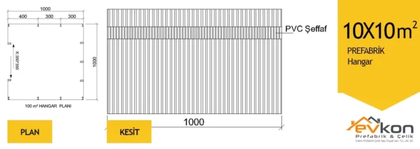 10X10 M² Hangar - Görsel 3