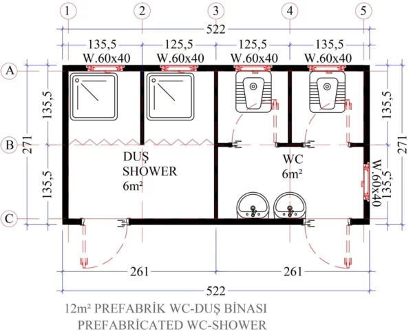 12 M² Prefabrik WC & Duş - Görsel 3