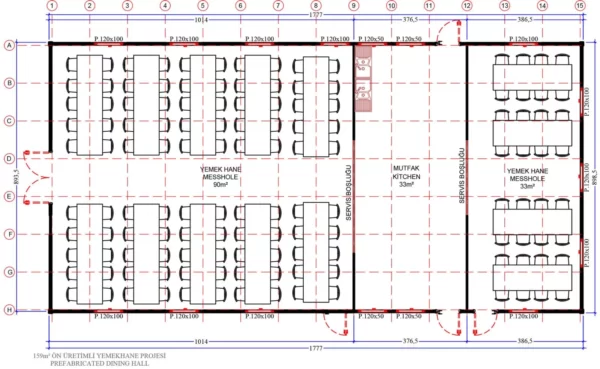 159 m² Prefabrik Yemekhane - Görsel 3