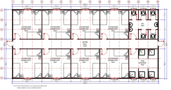 171 m² Prefabrik Yatakhane – 2 - Görsel 3