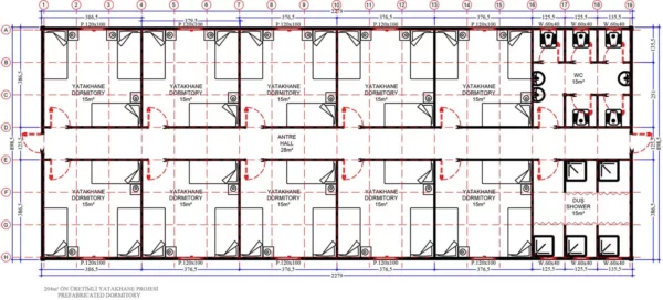 204 m² Prefabrik Yatakhane - Görsel 3