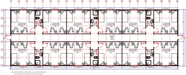238 m² Prefabrik Yatakhane - Görsel 3