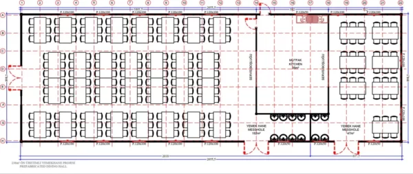 238 m² Prefabrik Yemekhane - Görsel 3