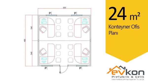 24 M² Konteyner Ofis - Görsel 3