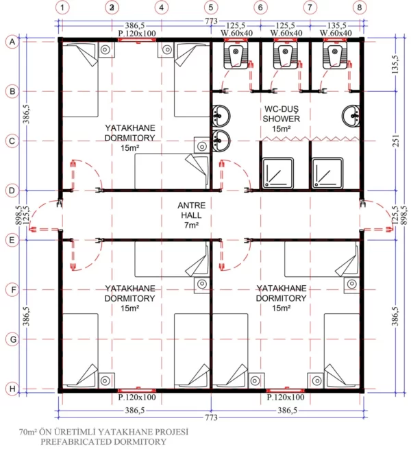 70 m² Prefabrik Yatakhane - Görsel 3