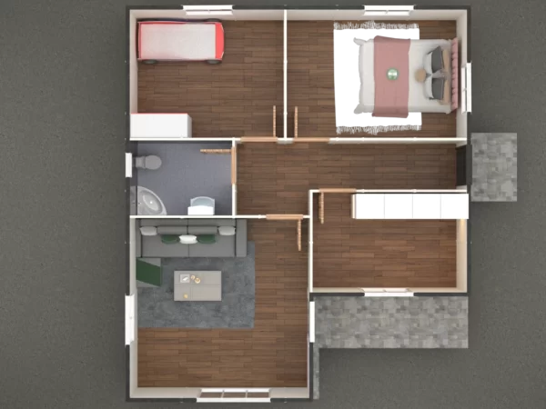 77 M² Tek Katlı Prefabrik Ev - Görsel 3