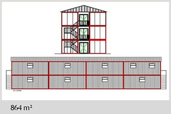 900 M² Konteyner Yatakhane