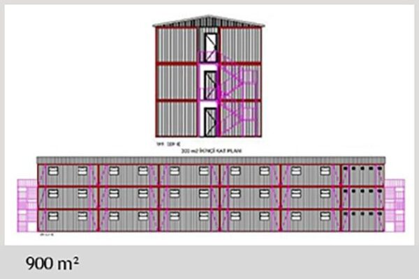 900 M² Konteyner Yatakhane - Görsel 2