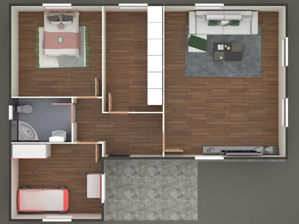 93 M² Tek Katlı Prefabrik Ev - Görsel 3