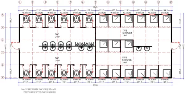 96 M² Prefabrik WC & Duş - Görsel 3