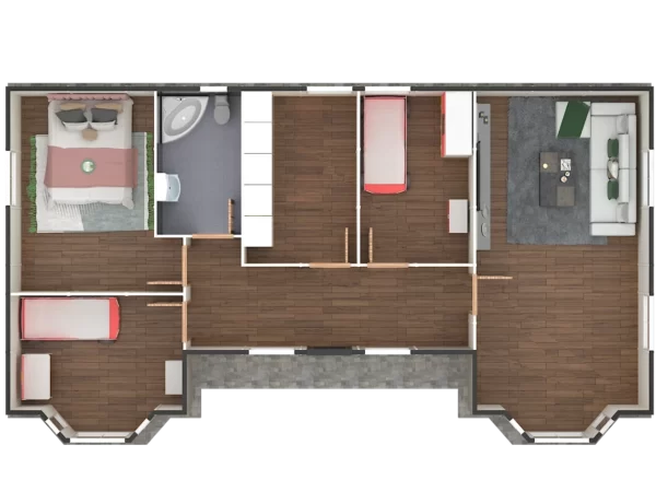 98 M² Tek Katlı Prefabrik Ev - Görsel 3