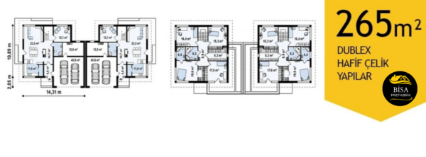 265 M² Çift Katlı Hafif Çelik Yapı - Görsel 2